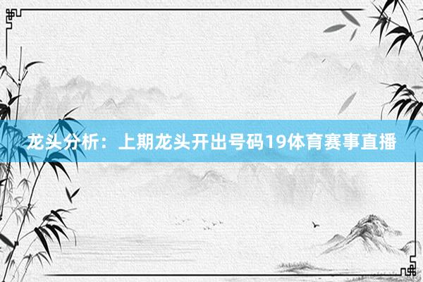 龙头分析：上期龙头开出号码19体育赛事直播