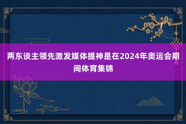 两东谈主领先激发媒体提神是在2024年奥运会期间体育集锦