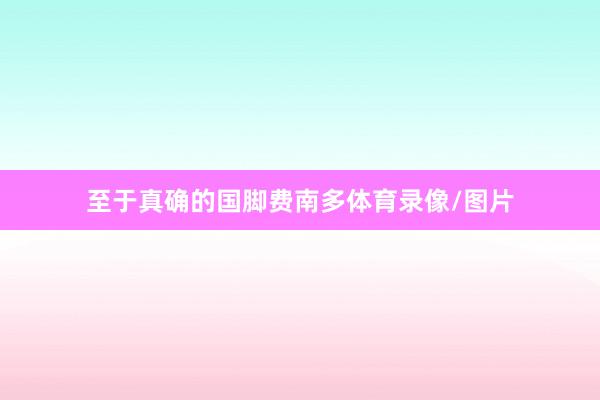 至于真确的国脚费南多体育录像/图片