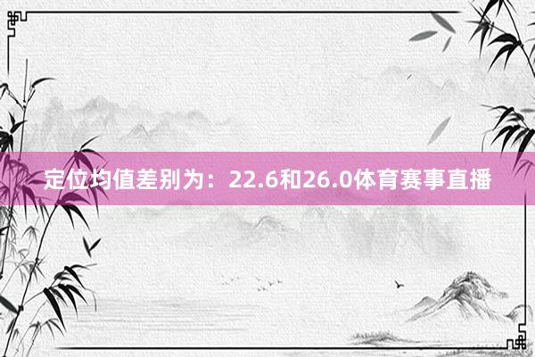 定位均值差别为：22.6和26.0体育赛事直播